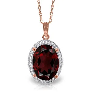 Double layer necklace-6.23 Carat 14K Solid Rose Gold Loren Garnet Diamond Necklace