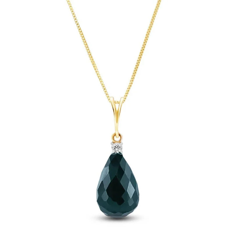 Ocean wave necklace-8.85 Carat 14K Solid Yellow Gold Jada Emerald Diamond Necklace