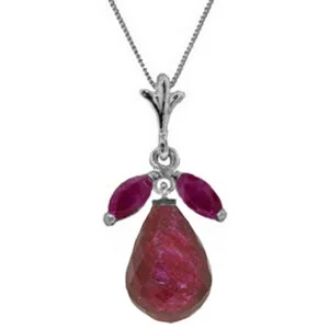 Infinity twist necklace-9.3 Carat 14K Solid White Gold About To Happen Ruby Necklace