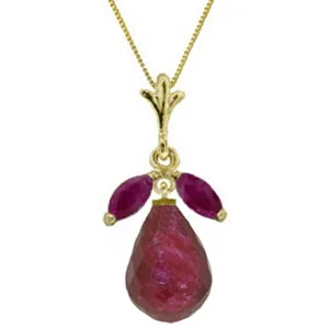 Bold zircon necklace-9.3 Carat 14K Solid Yellow Gold No Dull Winter Ruby Necklace