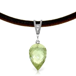 Hammered copper necklace-9.51 Carat 14K Solid White Gold Savoire Faire Green Amethyst Necklace