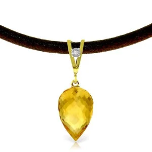 Gold plated necklace-9.51 Carat 14K Solid Yellow Gold Savoire Faire Citrine Necklace