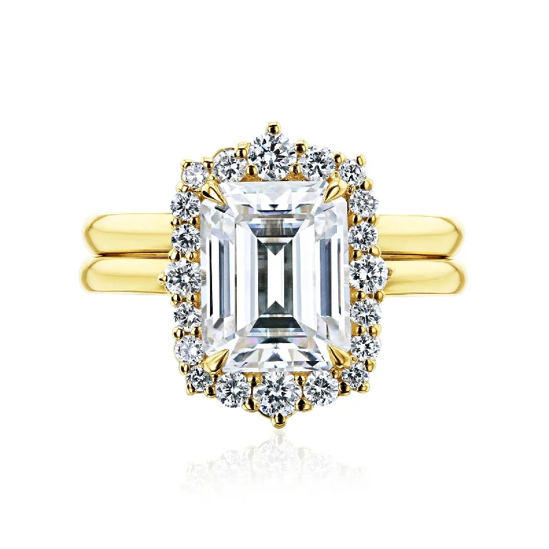 Bold zircon ring-Annello by Kobelli 14k Gold Elizabeth Bridal Set (GH/VS, DEF/VS)