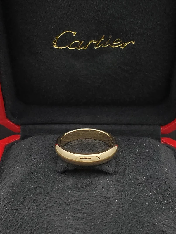 Art deco opal ring-Cartier 18K Yellow Gold 4mm Wide Wedding Band Ring US Size 5.75 Euro Size 51