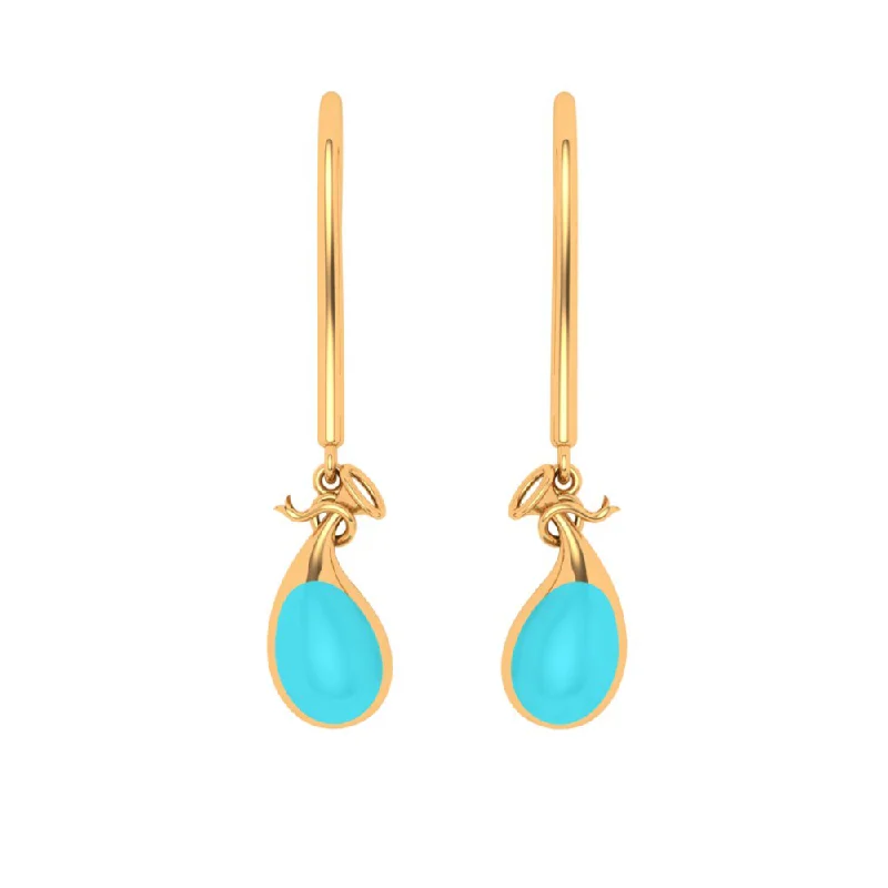 Chevron pattern earrings-Delectable Hook Type 18k Gold Drop Earrings