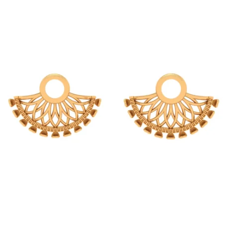 Dotted pattern earrings-Elegant Filigree 18k Gold Drop Earrings