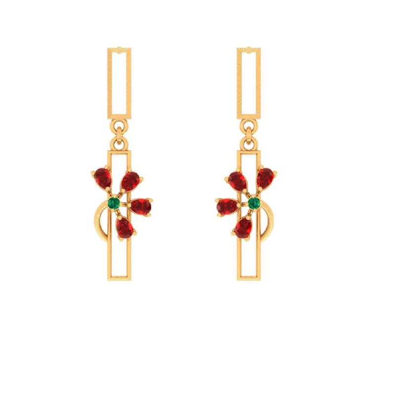 Filigree design earrings-Flawless Floral Gold Earrings