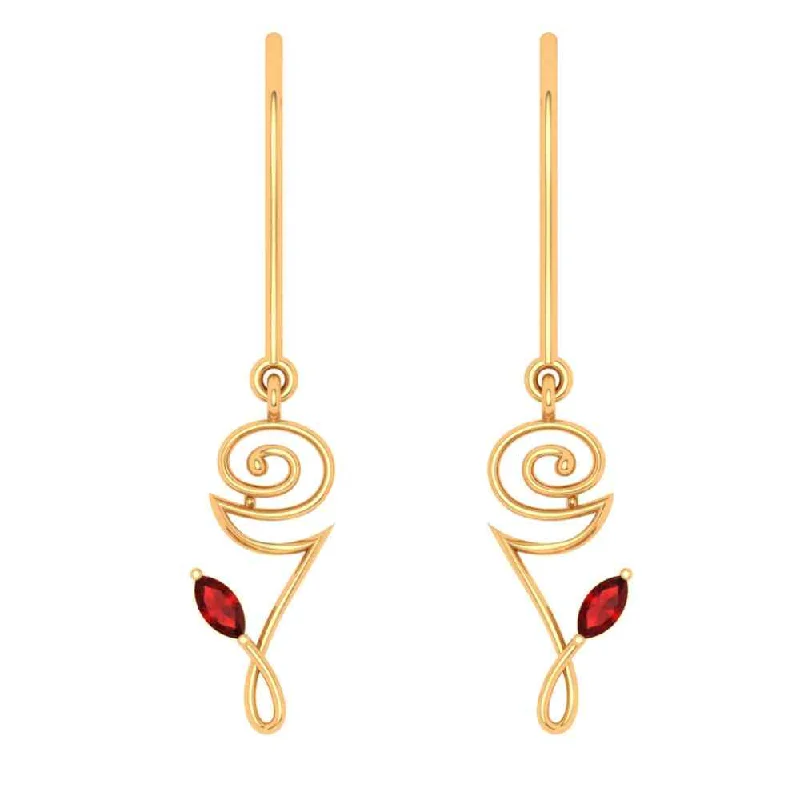 Statement chunky earrings-Floral Dangler Earring For Women