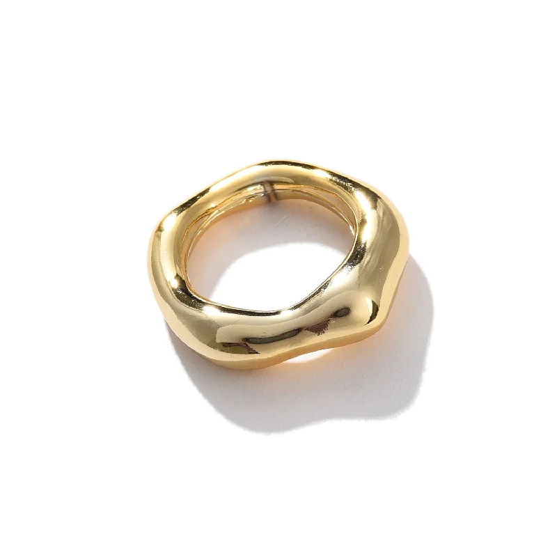 Hammered copper ring-Gold-plated Designer Finger Ring