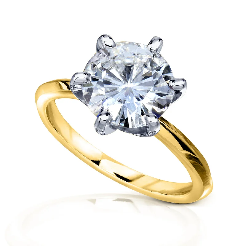 Modern minimalist ring-Kobelli Grown - 3ct Classic Solitaire Lab Diamond Ring