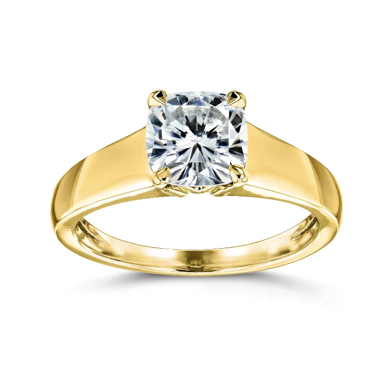 Twisted vine ring-Kobelli Grown - Cushion Lab Diamond Solitaire Ring