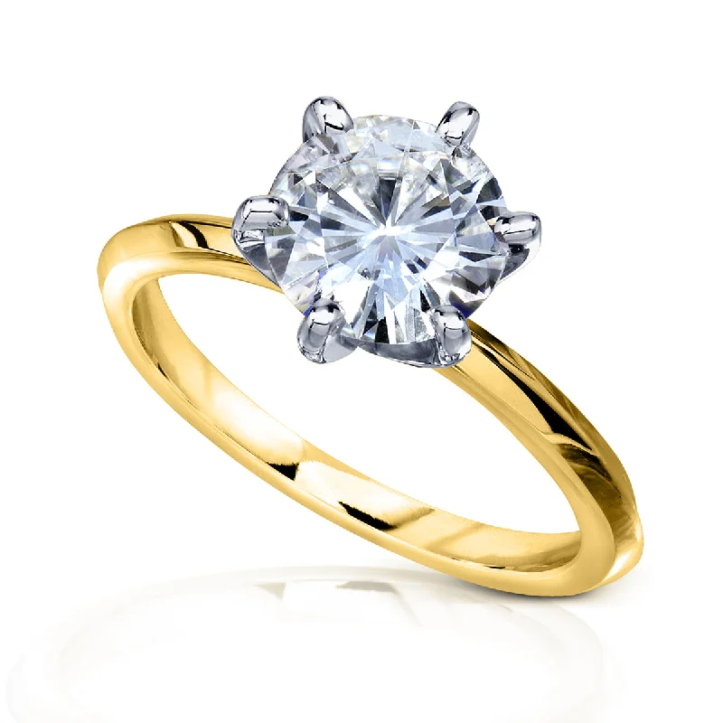 Enamel flower ring-Kobelli Grown - 2ct Classic Solitaire Lab Diamond Ring