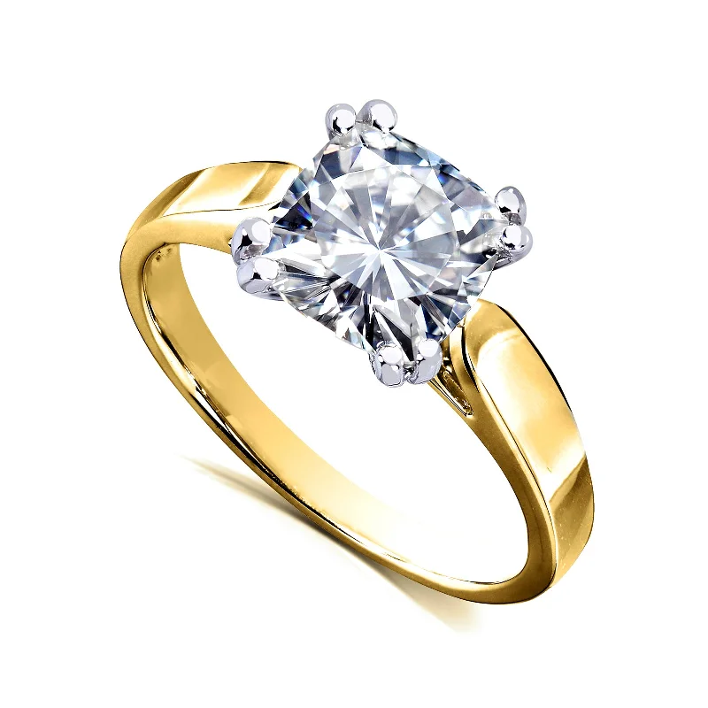 Square diamond ring-Kobelli Grown - 2ct Cathedral Solitaire Lab Diamond Ring