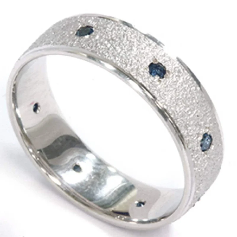 Diamond eternity ring-Mens White Blue Diamond 1/3ct Stone Finish Wedding