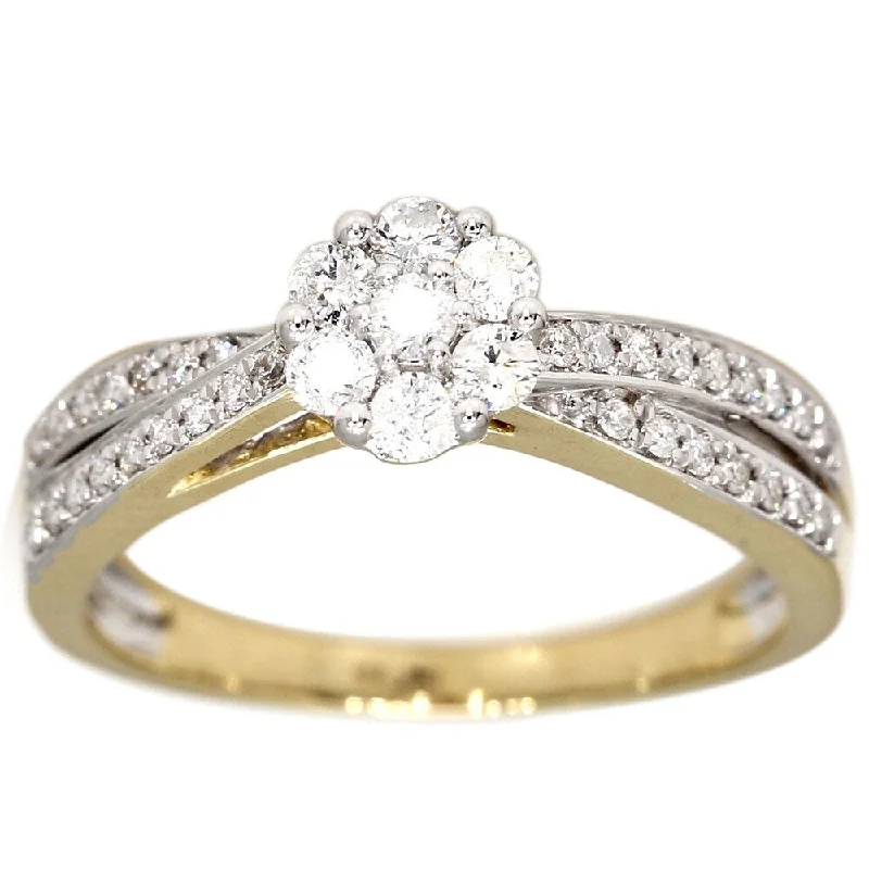 Antique gold band ring-Pompeii3 10k Yellow Gold 1/2 Ct. TDW Diamond Twist Round Cut Pave Engagement Ring Size 7.5