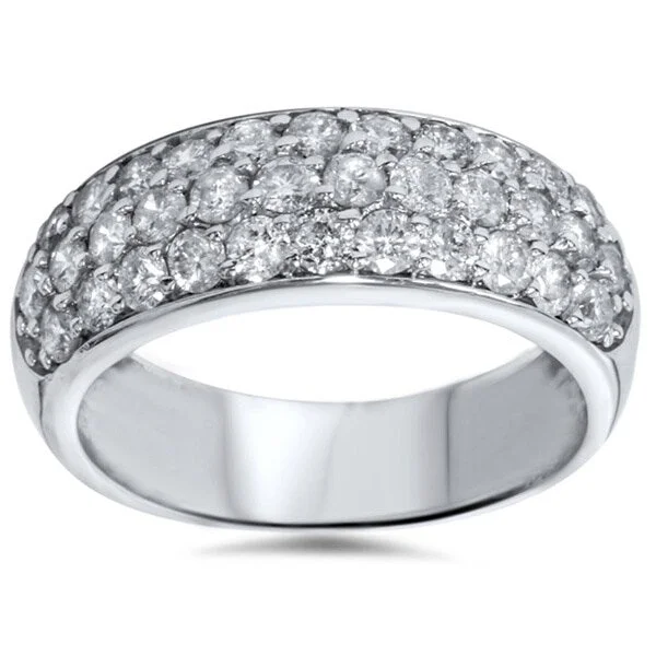 Filigree detail ring-Pompeii3 14k White Gold 1 1/2ct TDW Pave Diamond Anniversary Ring (G-H, I1-I2)