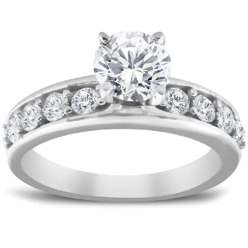 Bamboo style ring-Pompeii3 14k White Gold 2 Ct TDW Diamond Engagement Ring Clarity Enhanced