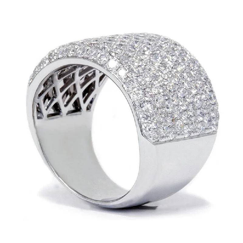 Hexagonal gem ring-Pompeii3 18k White Gold 3.21ct TDW Micro-pave Diamond Ring (E-F, VVS1-VVS2)