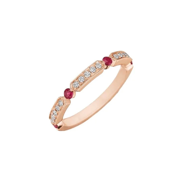 Oval garnet ring-Ruby and Diamond Band