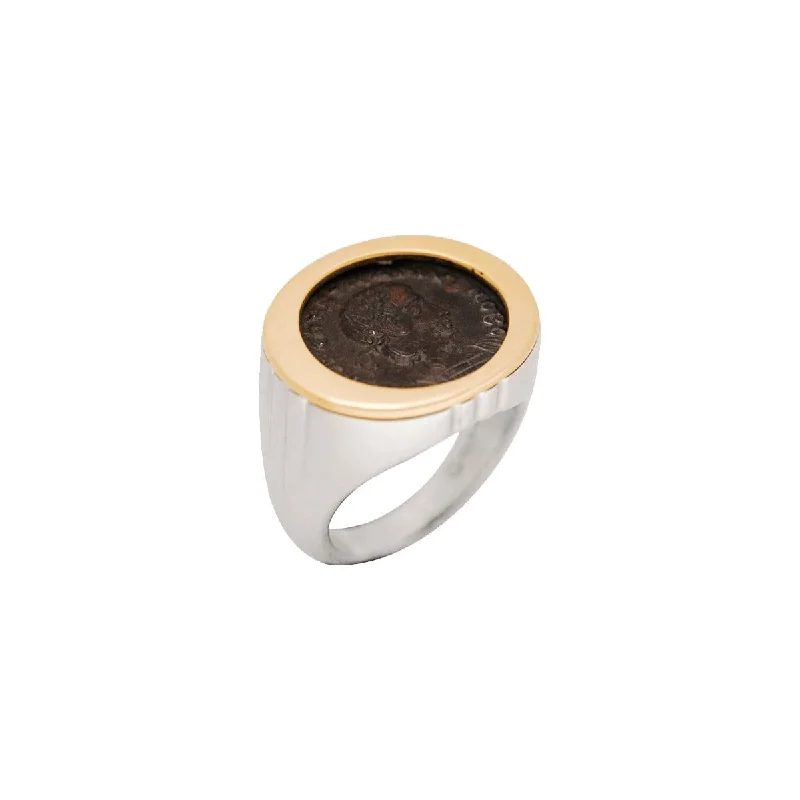 Modern minimalist ring-Roman Constantius II Coin Ring