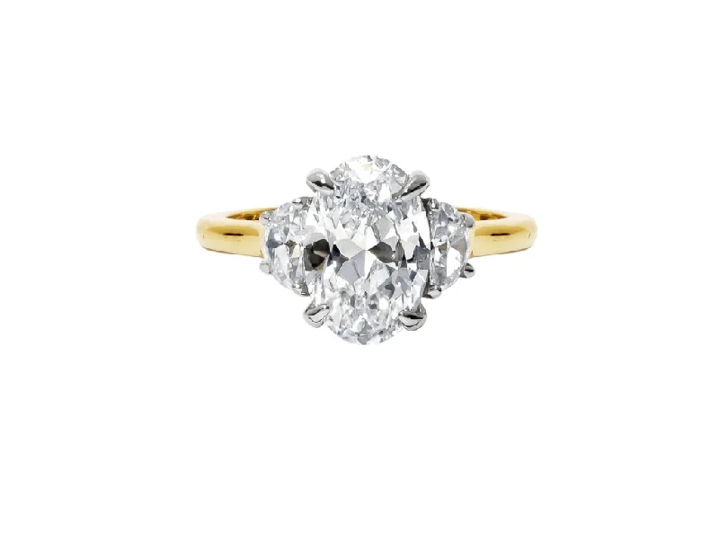 Gold plated stack ring-The Amelia Ring (2.5 Carat)