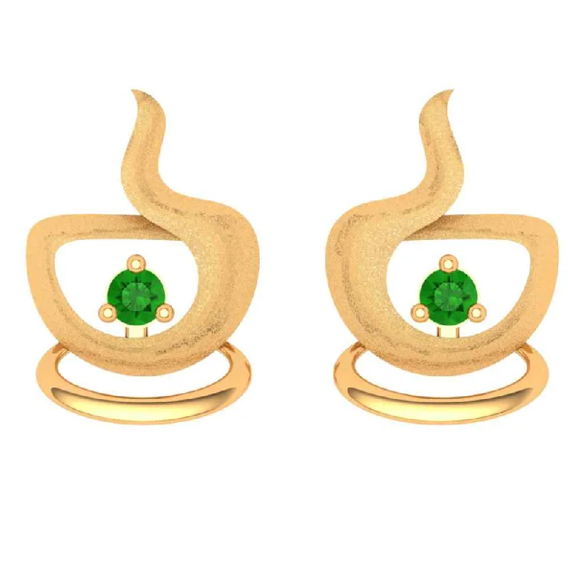 Peridot stone earrings-tiny Tea Love 18k Gold Earring