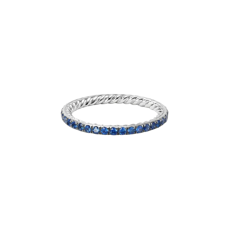 Cluster emerald ring-Blue Sapphire Eden Eternity Band