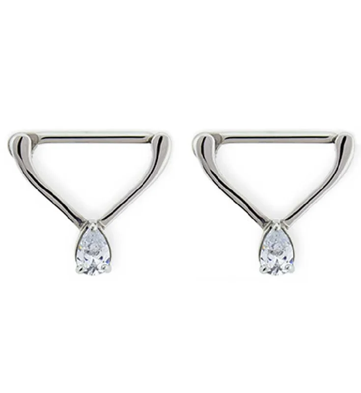 Dotted pattern earrings-14G Lucid CZ Nipple Clicker