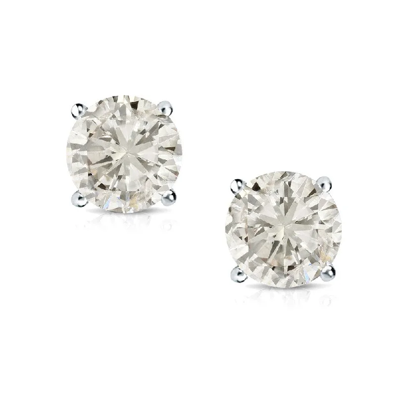 Hexagonal gem earrings-14k Gold 1 1/2ct TDW Round Diamond Stud Earrings by Auriya (J-K, I2-I3)