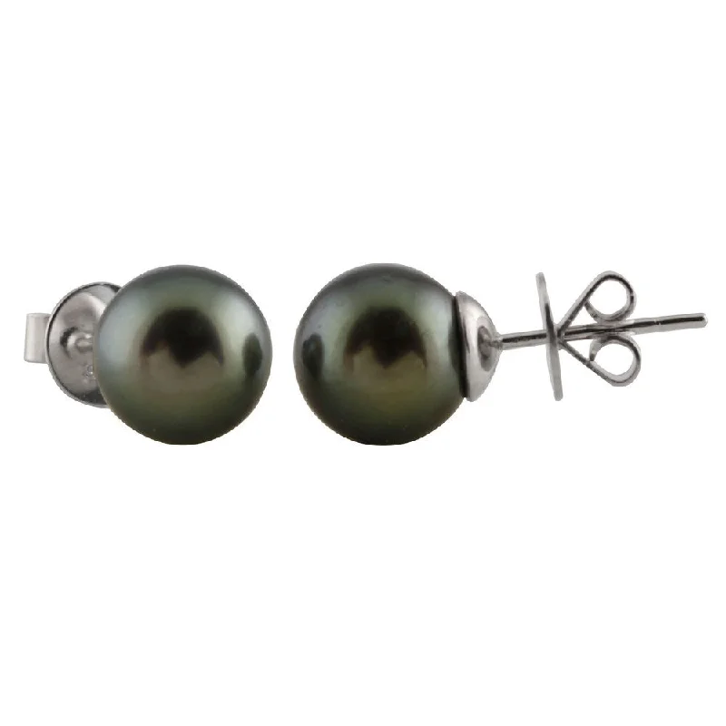 Textured hoop earrings-14k Gold Tahitian Pearl 10-millimeters Stud Earrings