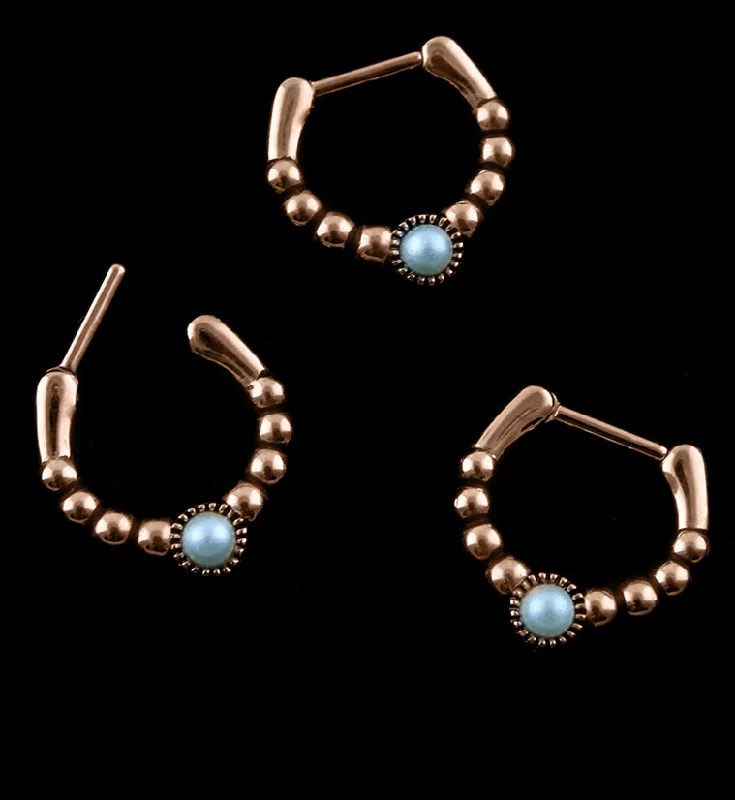 Statement chunky earrings-16G Rose Gold Orbed Septum Clicker