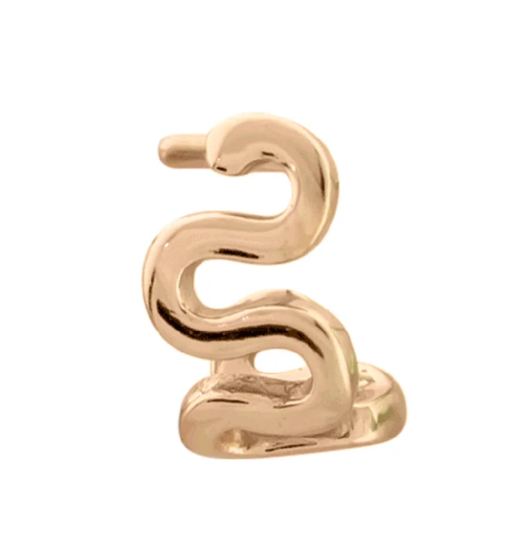 Infinity love earrings-18G Rose Gold PVD Squiggle Nose Curve