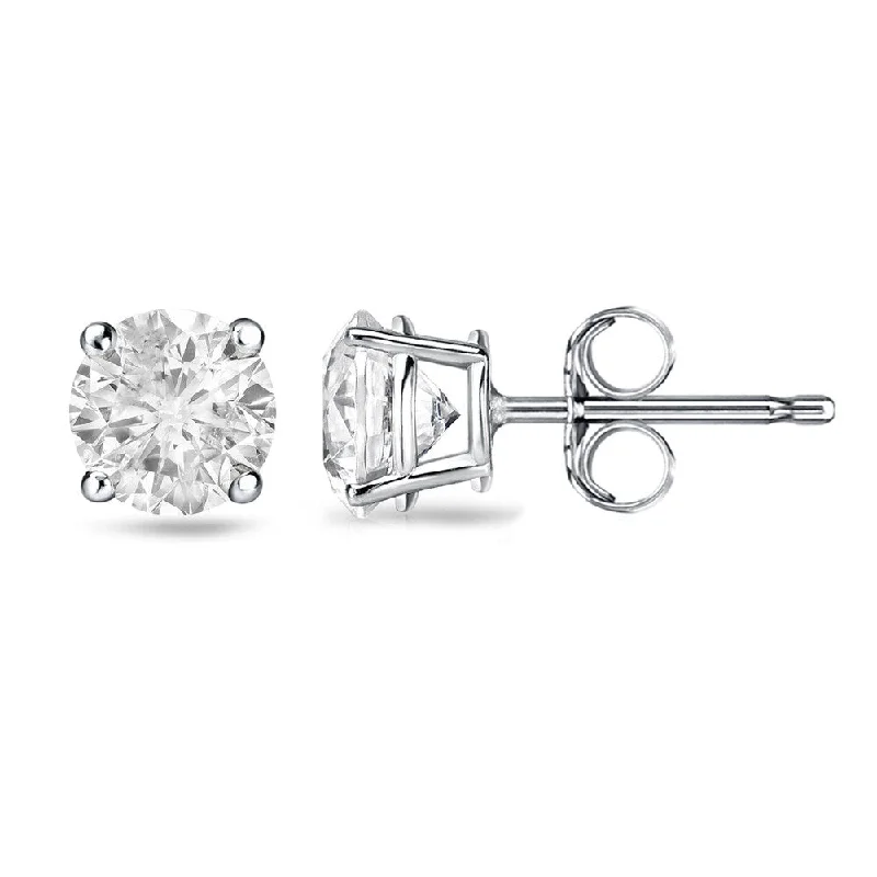 Double stud earrings-18k Gold 1 1/4ct TW Clarity Enhanced Round Solitaire Diamond Stud Earrings (H-I, I2-I3)