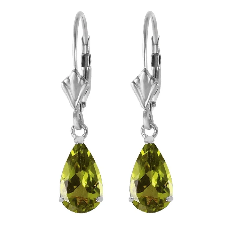 Double stud earrings-3 CTW 14K Solid White Gold Right Decisions Peridot Earrings