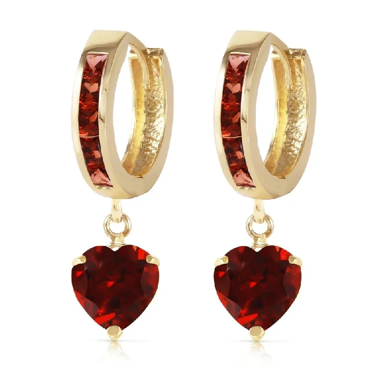 Rough stone earrings-4.1 Carat 14K Solid Gold Sicily Garnet Earrings