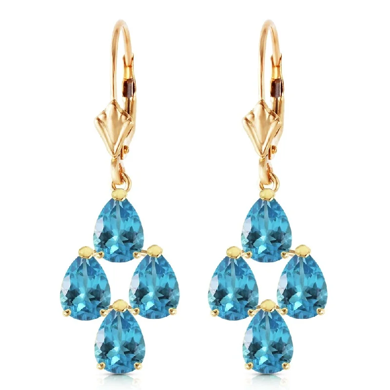 Mixed metal earrings-4.5 CTW 14K Solid Gold First Love Blue Topaz Earrings