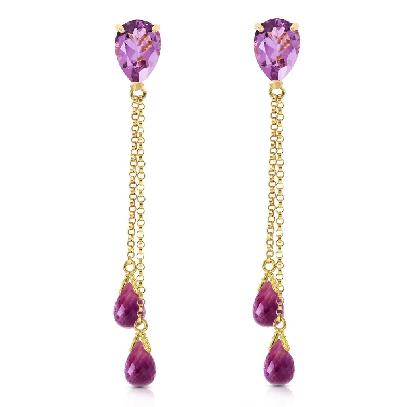 Handmade clay earrings-7.5 CTW 14K Solid Gold Eloquence Amethyst Earrings