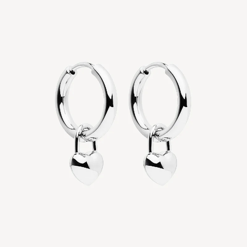 Wave pattern earrings-Amore Hoop Earrings