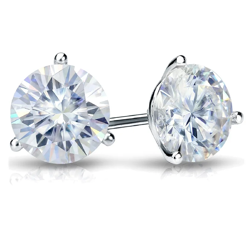 Pearl cluster earrings-Auriya 1 1/2ct TW Round Moissanite Stud Earrings 14k Gold - 5.9 mm