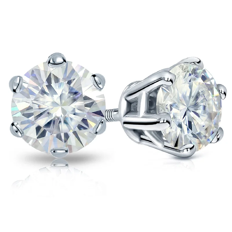 Double stud earrings-Auriya 2 1/2ct TW Round-cut Moissanite Stud Earrings - 7 mm