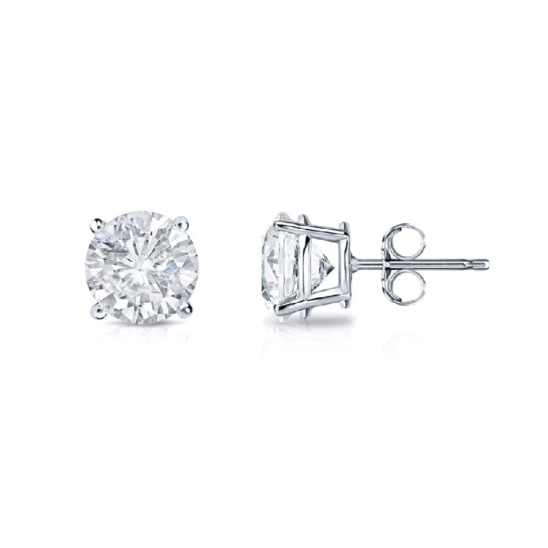 Side stone earrings-Auriya Round Diamond Stud Earrings 1/2ct TDW Clarity Enhanced 14k Gold (E-F, I1-I2)