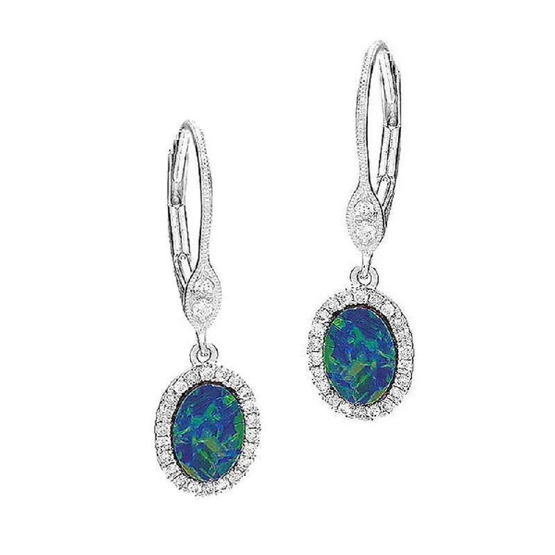 Gold plated earrings-Australian Opal Earrings