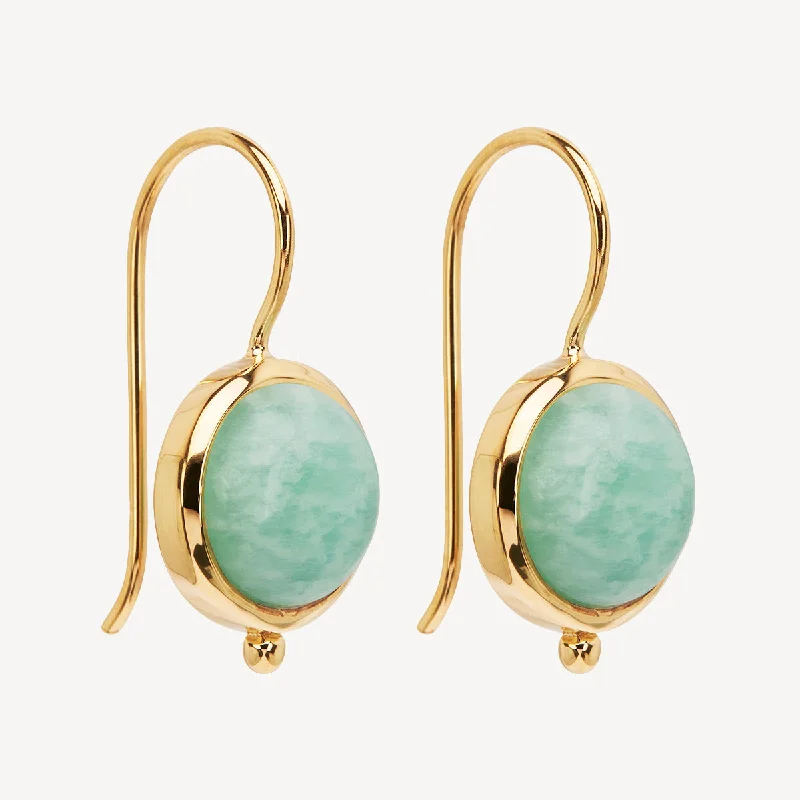 Teardrop crystal earrings-Azzurro Amazonite Earrings