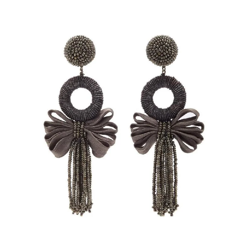 Statement chunky earrings-Bejing Mystic Grey Earrings