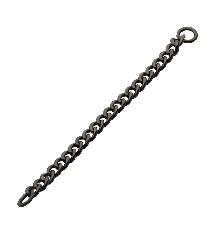 Black PVD Curb Titanium Nose & Cartilage Piercing Chain