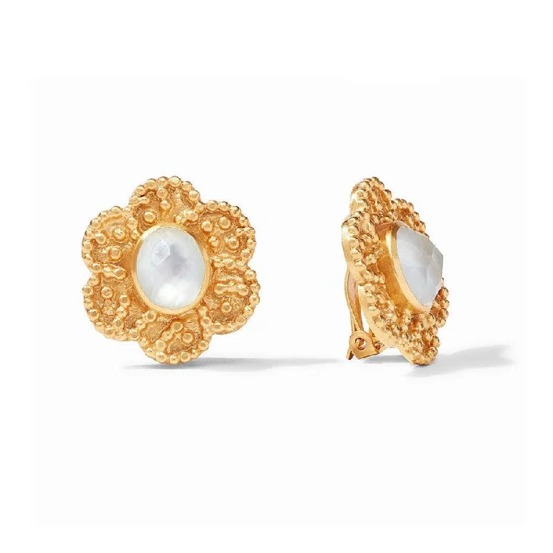 Floral cluster earrings-Colette Clip Earrings