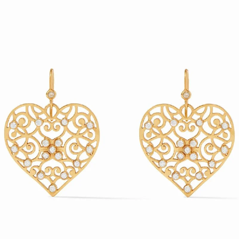 Wave design earrings-Heart Earring