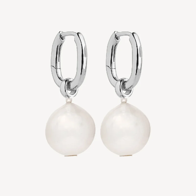 Matte finish earrings-Moonpool Pearl Earrings