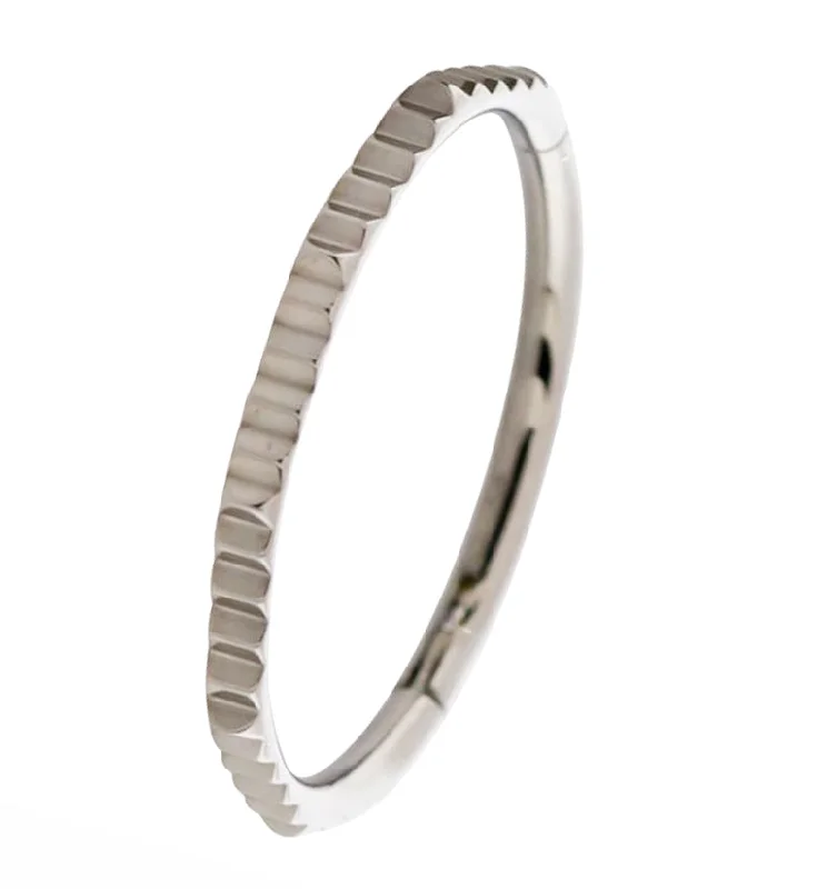 Twisted hoop earrings-Ridge Titanium Hinged Segment Ring