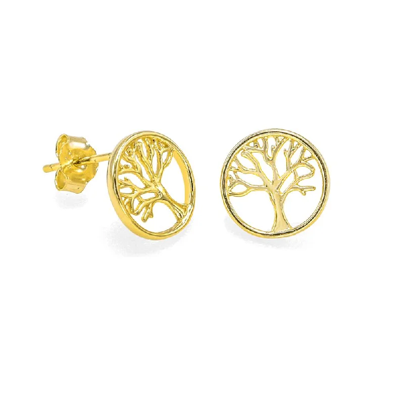 Leaf motif earrings-STEW-187